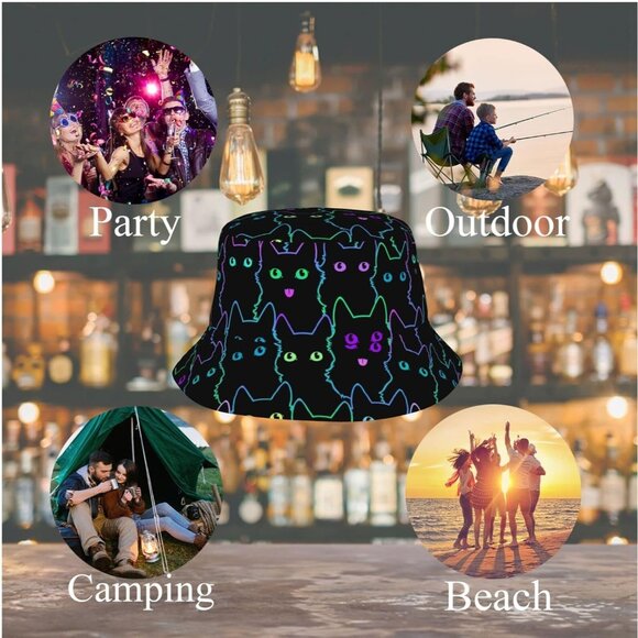 Women Psychedelic Bucket Hat Fisherman Trippy Art Casual Travel Beach Sun Hats - Picture 5 of 7